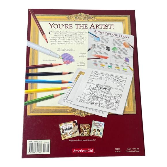 American Girl SAMANTHA ART STUDIO BOOK Activity Drawing Pencils Hirsch Hunt 2008 - Picture 3 of 4